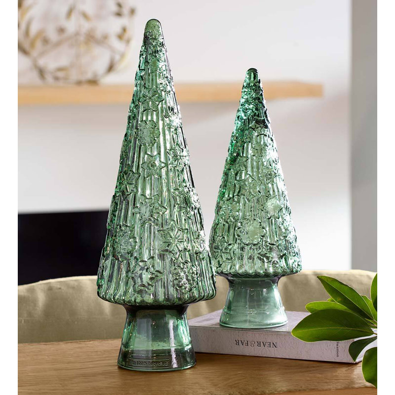 Recycled Glass Holiday Tree, Small, 13" H x 5" W x 5" D