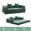 Canapé-lit convertible au sol avec coussin, support pour le dos et accoudoirs, canapé futon confortable pour le salon et la chambre à coucher, tissu chenille, vert foncé-23621352