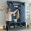 Arbre de couloir tout-en-un moderne de 55 po avec garde-robe, banc de rangement d'entrée de ferme avec 7 crochets pour le vestibule-1095003880