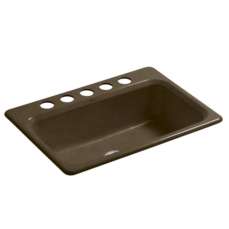 Bakersfield 31" L x 22" W Undermount Kitchen Sink, Black/Tan