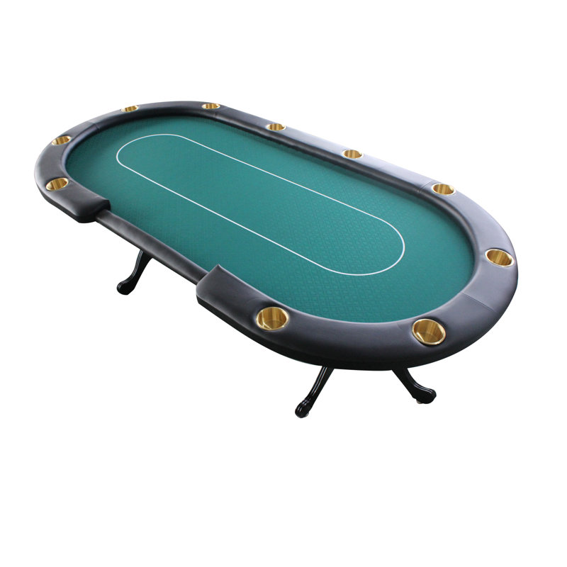Table de poker INO Design 94 "pour 10 joueurs Baccarat Blackjack Texas Holdem Jeux de casino avec porte-gobelets, Vert