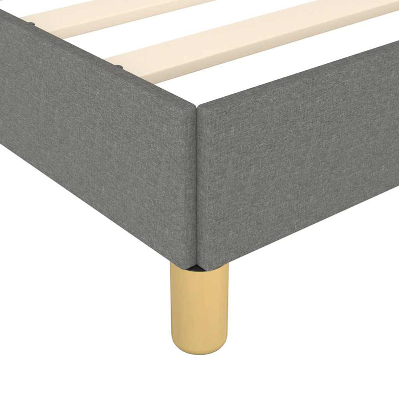 Cadre de lit Maritha, cadre de lit plateforme en tissu, sans matelas, Gris foncé, Très grand