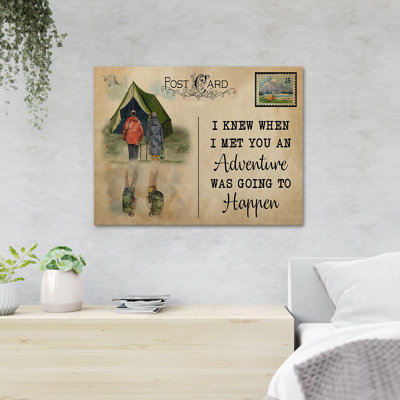 Couple With Camping Tent - I Knew When I Met You - 1 Piece Rectangle Graphic Art Print On Wrapped Canvas