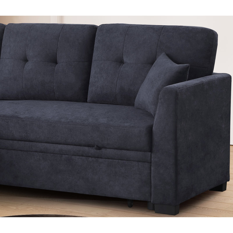 Lit modulaire bleu foncé - idéal pour les petits espaces. Coussins moelleux, bois. Installation rapide pour 4 sièges,. Sièges confortables. Assemblage facile