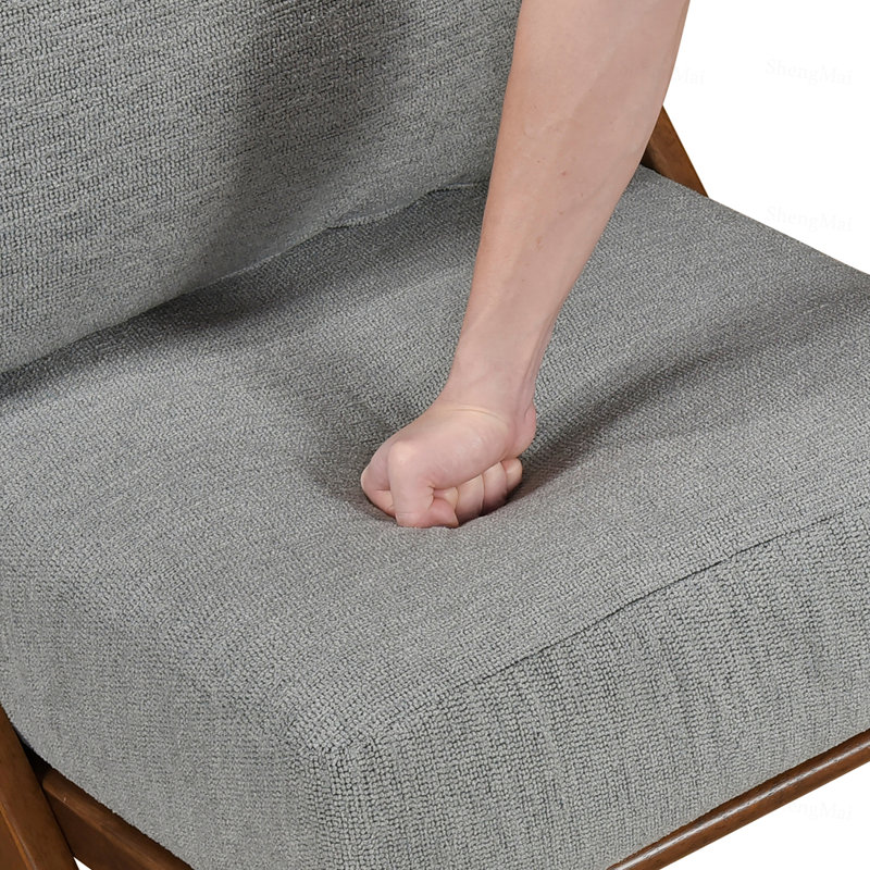 Fauteuil d'appoint en chenille, coussin en mousse, structure en bois d'hévéa massif, marron, pour salon ou chambre (1 pièce)