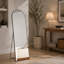 Miroir pleine longueur 64,64 x 21,21 cm avec support et cadre en alliage d'aluminium pour salon, fixation murale
