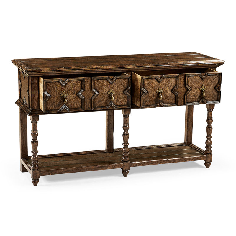 Sherwood Oak 64'' W Solid Wood Buffet, Tudor Oak Dark Brown