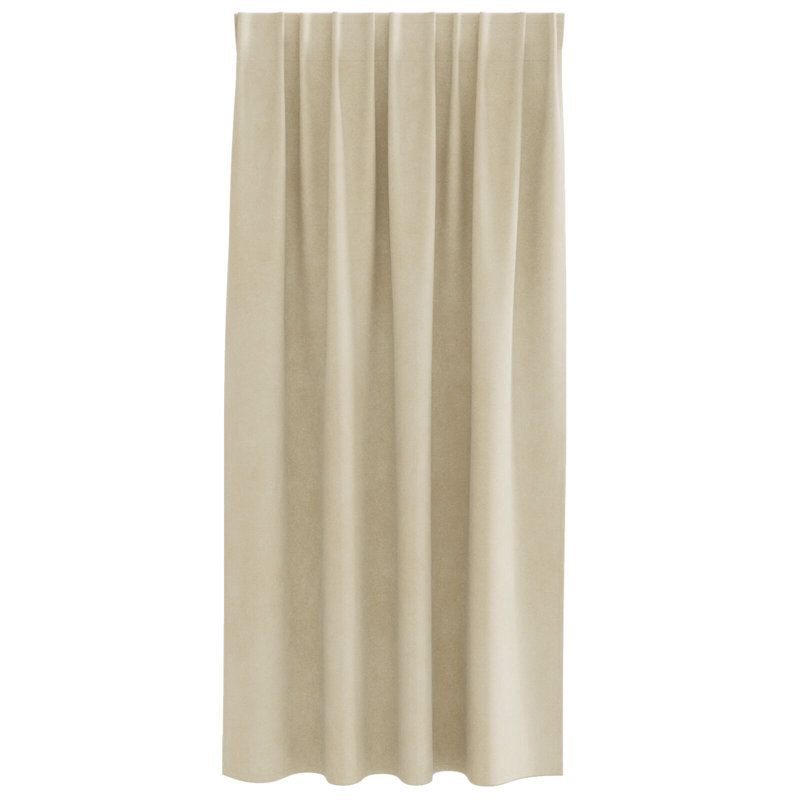 Curtains Polyester 140Cm Sound-Absorbing, 140cm Width x 175cm Drop, Cream