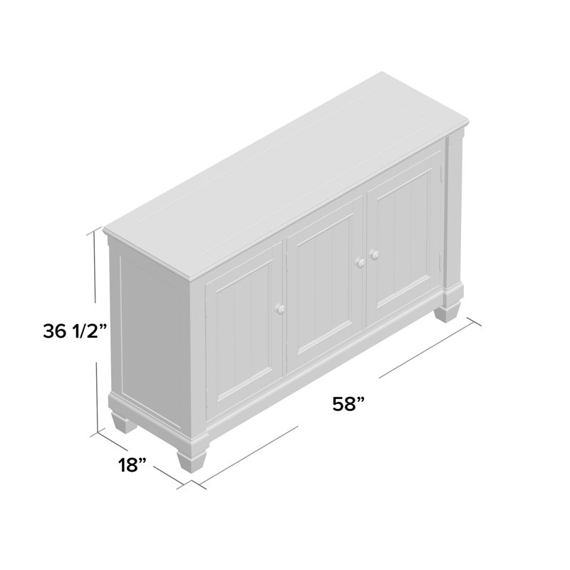 Verduzco 58'' Sideboard, Rosy Brown/Antique White