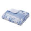 Housse de couette rayée à motif floral bleu Enticing, double / grand, microfibre-129371993-129371994