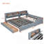 Lit plateforme grand et simple TG avec système de rangement hydraulique et ports USB