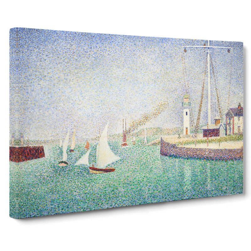 Entrance Of The Port Of Honfleur by Georges Seurat - Wrapped Canvas Painting, 40cm H x 60cm W x 3cm D