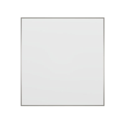 Hudson 34 in. W x 36 in. H Metal Framed Square Edge Bathroom Vanity Mirror in Brushed Nickel
