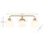 Luminaire suspendu 3 lumières Merilian en laiton naturel-2011394891