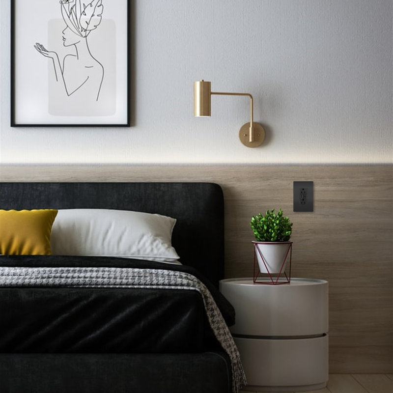 Prise de courant de type A / C ultra-rapide et inviolable 15 A Legrand Radiant, Graphite