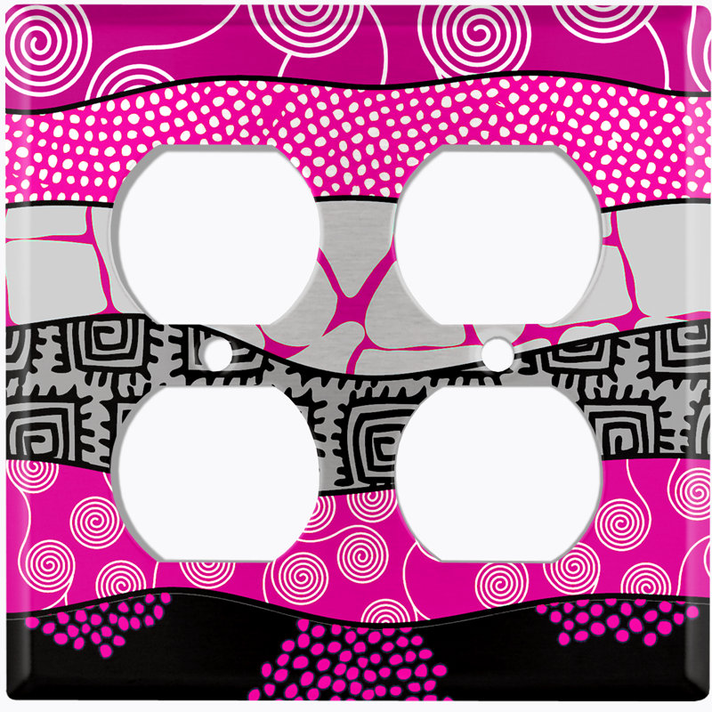 Patterned 2 - Gang Toggle Light Switch Standard Wall Plate