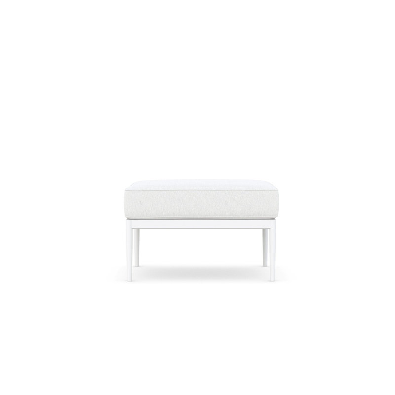 Catalina Outdoor Ottoman with Cushion, Matte White Frame/Cloud Cushion