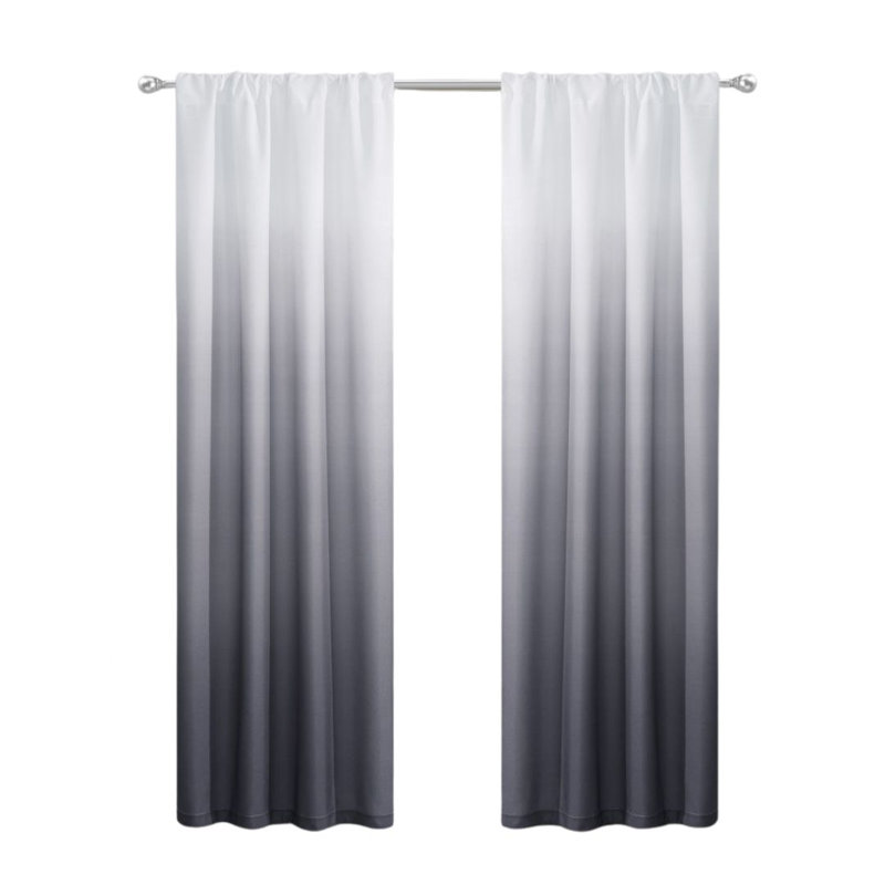 84" Ombre Shades Window Panels, Black