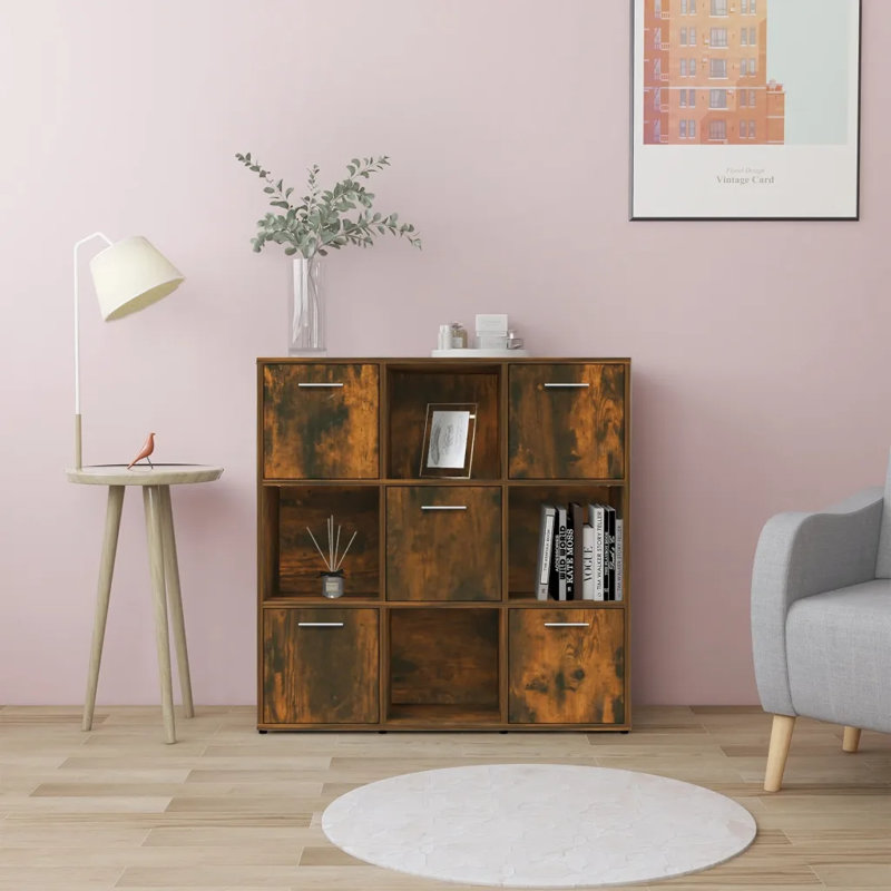 Atkin 90cm H x 90cm W Cube Bookcase, Smoked Oak