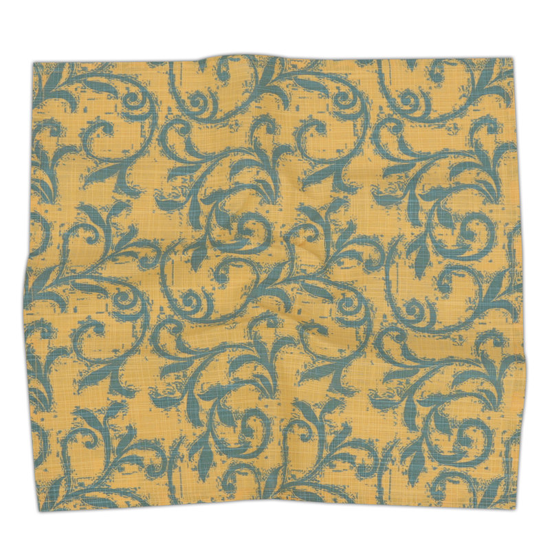 Print Cloth Napkins 100% Cotton Table Napkins Multi-Pattern Square Napkins 20+ Colors, Yellow/Green Leaf