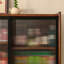 Buffet brun + bois massif noir + verre-562417123