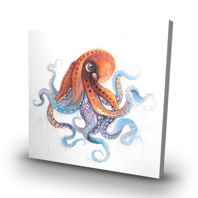 Funny colorful octopus - 32"x32" art on canvas
