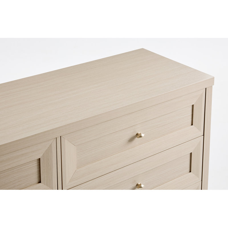 Commode 8 tiroirs Cleckheat, Ivoire blanc