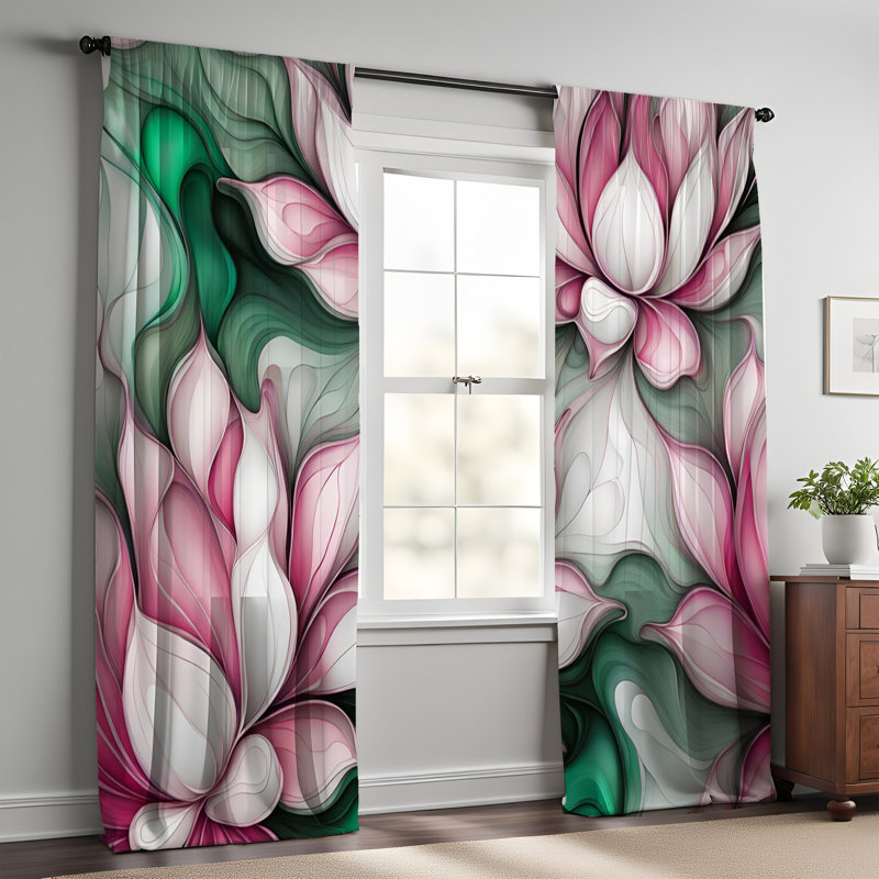 Gurmale Semi Sheer Curtain Pair, 56" W x 78" L