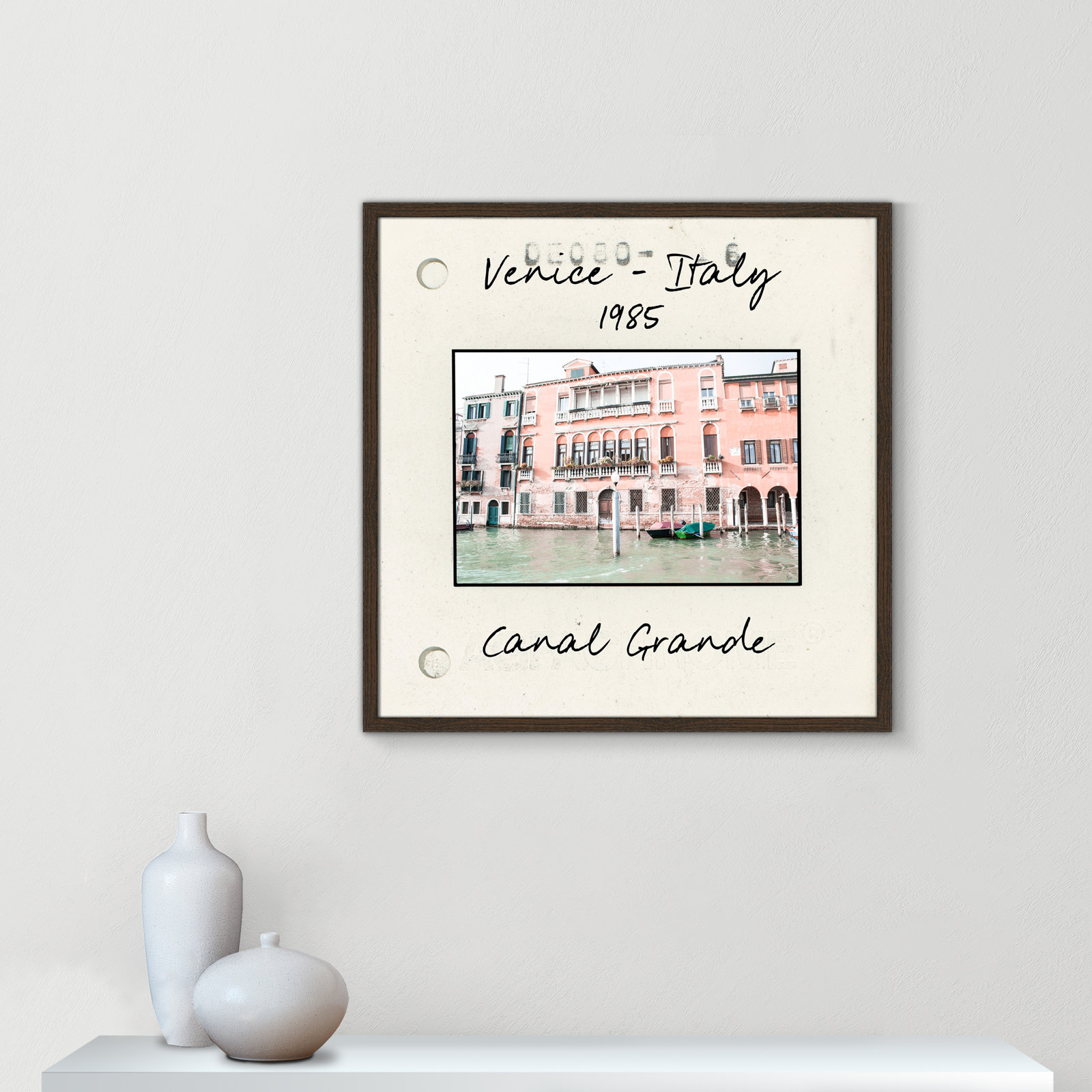 Ritona "Venice, Italy - Grand Canal" Print, Walnut Single Picture Framed Paper, 27.5" H x 27.5" W x 0.75" D