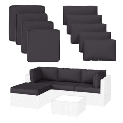 Wynee 9Pcs Outdoor Cushions Patio Sectional Cushions Replacement Set For 3 Seats, Cushions Only (Set Of 3 Seats , 3 Backs , 2 Short Backs , 1 Ottoman Cushions)