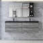 Ensemble de meuble-lavabo mural moderne en bois gris
