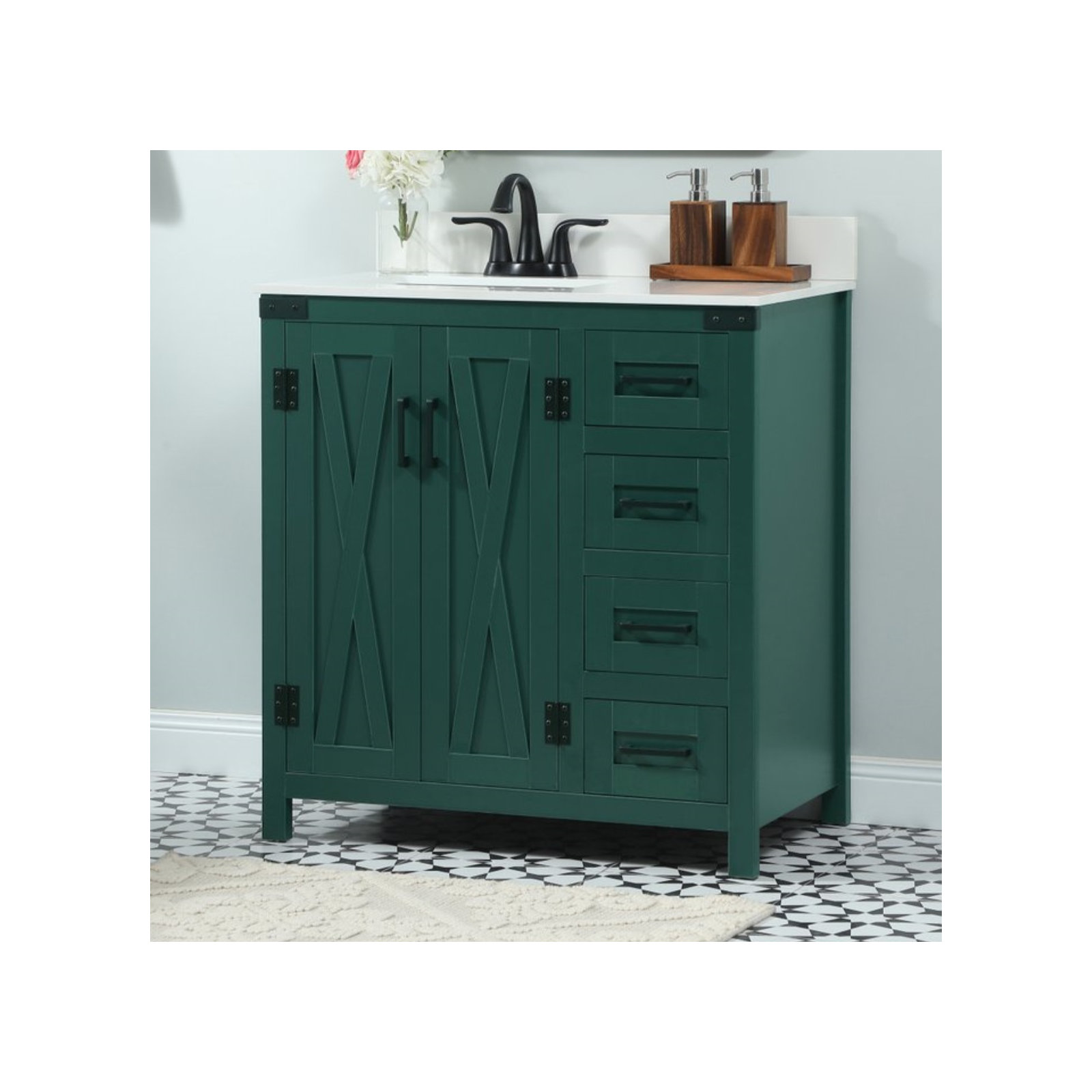 Slayton 32'' Single Bathroom Vanity, Green