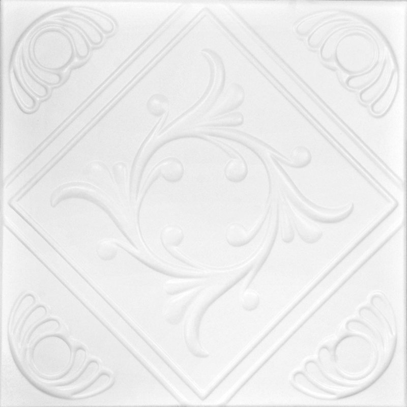 Carreau de plafond en polystyrène recouvert de diamant 1,6 pi x 1,6 pi Diamond Wreath, Cuivre noir