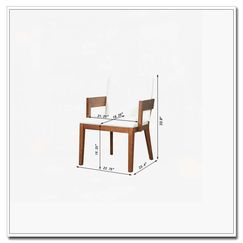 PU Leather Upholstered Dining Chairs, Walnut