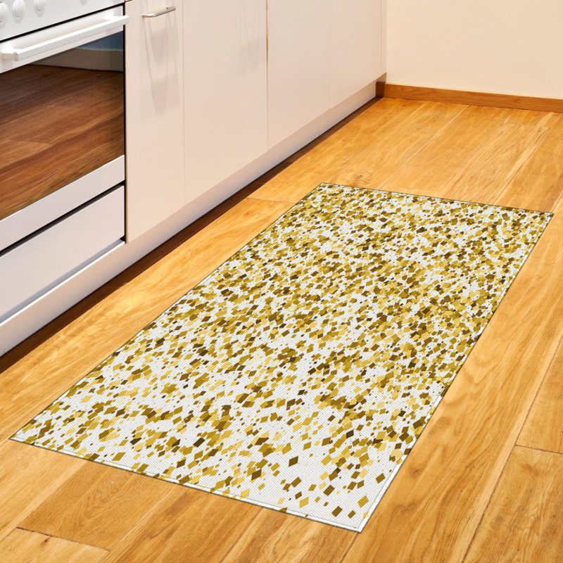 Abstract High Density Long Fiber Poly Threads Decorative Area Rug Carpet, Rectangle 2'7" x 5'
