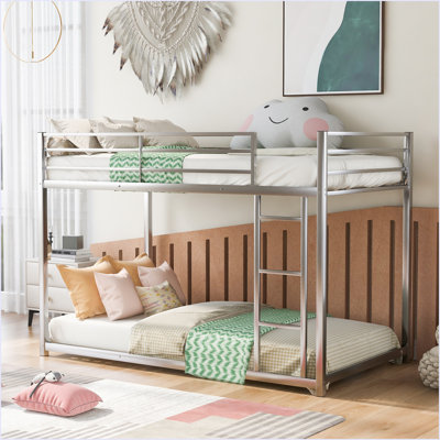 Metal Bunk Bed, Low Bunk Bed With Ladder by Isabelle & Max