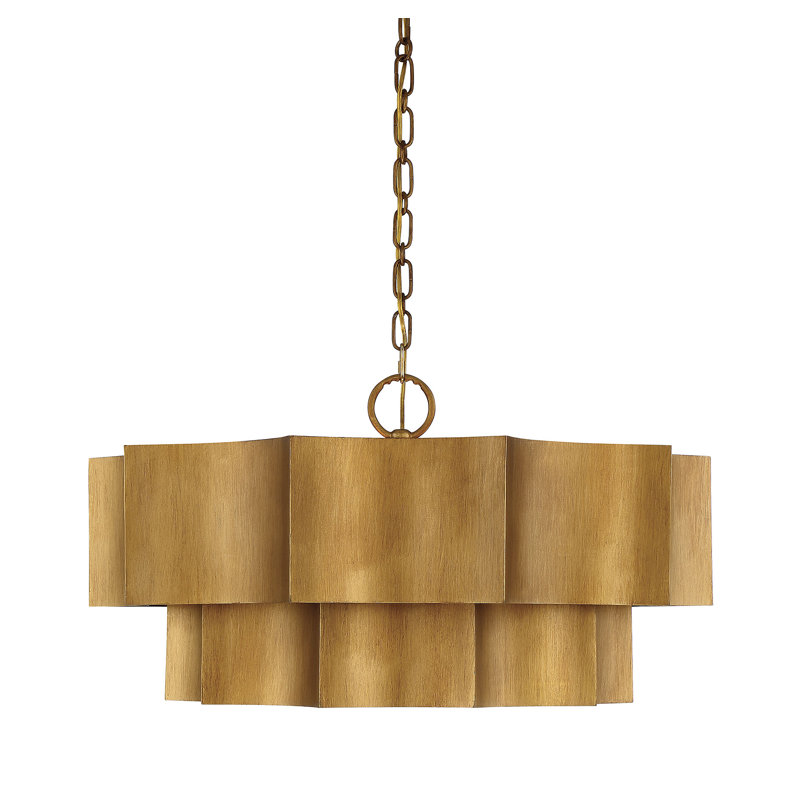 Luminaire suspendu 6 lumières Savoy House Shelby, Patine dorée