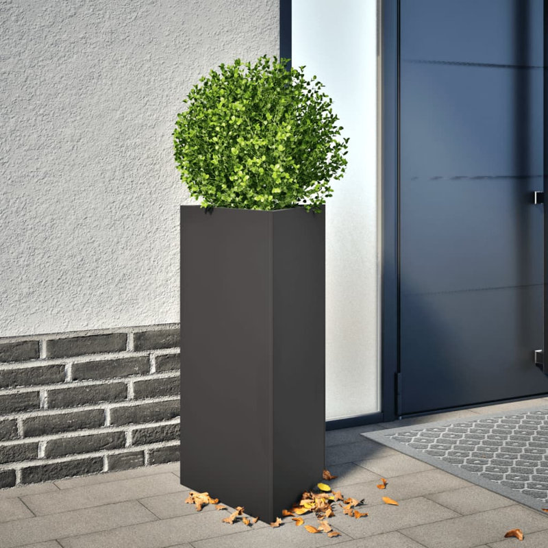 Clinty Metal Elevated Planter, 70cm H x 40cm W x 34.5cm D, Black