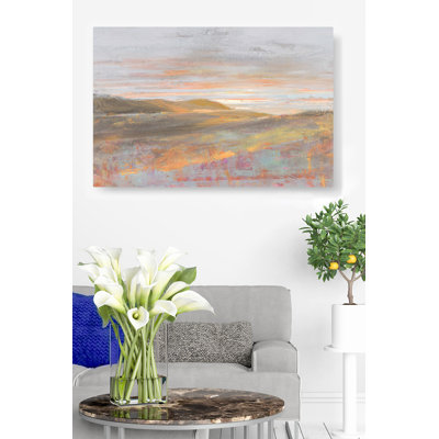 Colline, paysage désertique, occidental, impressionniste, brun, orange, jaune, gris