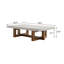 Table basse, plateau en faux béton et finition noyer