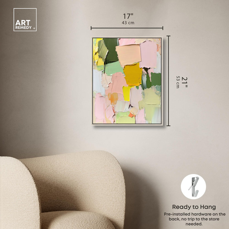 «Vibrant Vista I Canvas Bright Abstracts» par Art Remedy, H 21 po x l 17 po, Encadrement argenté