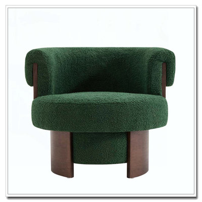 Fauteuil demi-tonneau rotatif moderne courbé et sculptural
