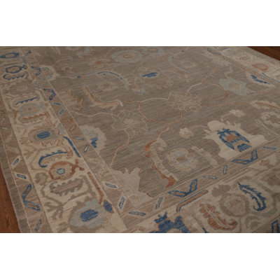 Vegetable Dye Oushak Turkish Area Rug 9
