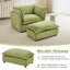 Modern Armchair Sofa 47" Cozy Upholstered Sofa Chair with Movable Ottoman-1066917341