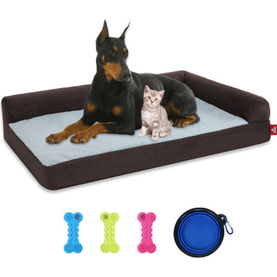 Lit orthopédique pour chien avec traversins amovibles - Lit pour chien très grand et lavable
