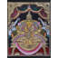 Déesse Gajalakshmi Tanjore, peinture | Couleurs traditionnelles avec or 24 carats | Structure en bois de teck