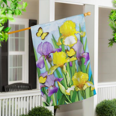 Drapeau iris en suède de printemps