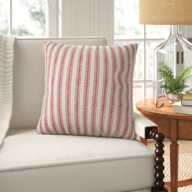 Percy Square Cotton Pillow Cover, Red, Pillow Cover Only - No Insert