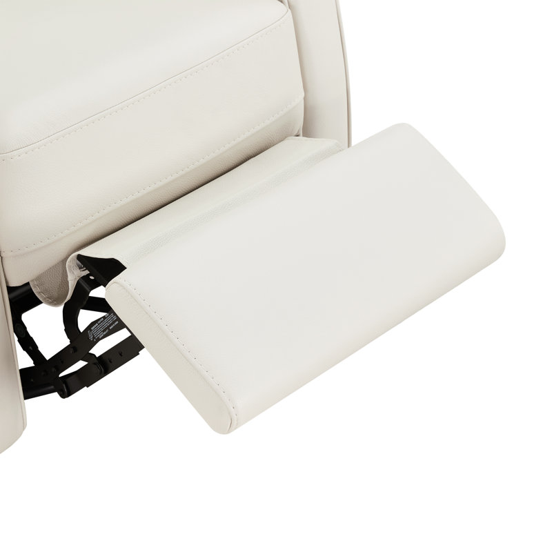Fauteuil inclinable et oscillant pivotant en cuir véritable de qualité supérieure avec accoudoirs doubles, Lait de coco