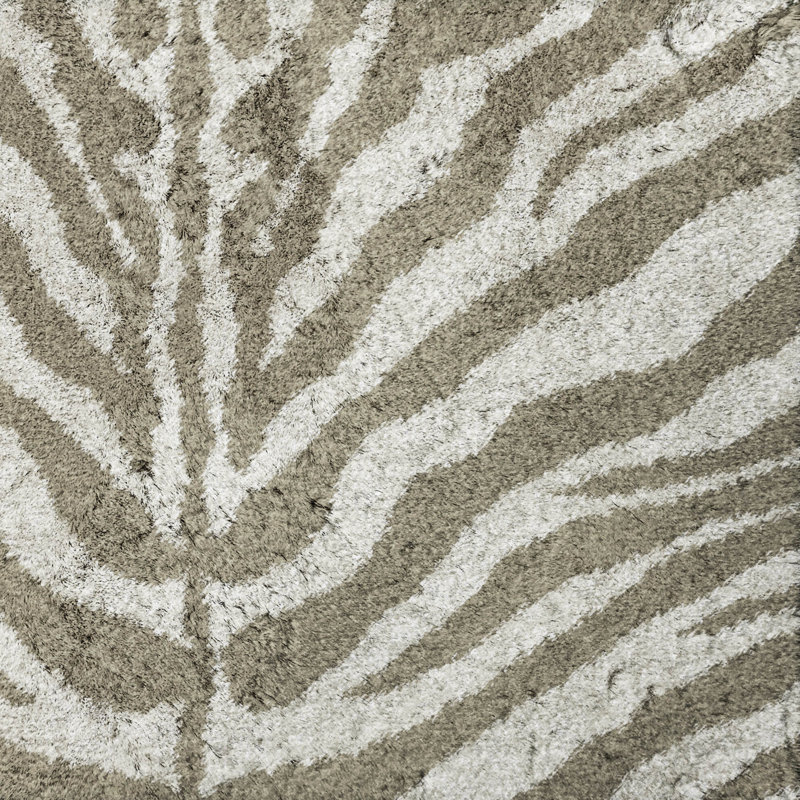 Premium Machine Washable Dream Shag Zebra Rug, Taupe, 5' x 7'6"